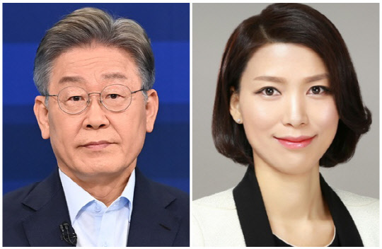 이재명(왼쪽) 더불어민주당 대선 후보와 김정화 민생당 전 대표. 연합뉴스